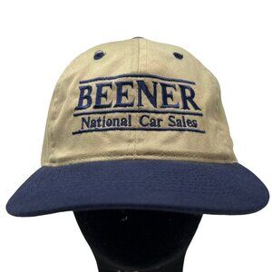 Beener National Car Sales Split Bar Snapback Hat Otto Cap Retro 90s Vintage Logo